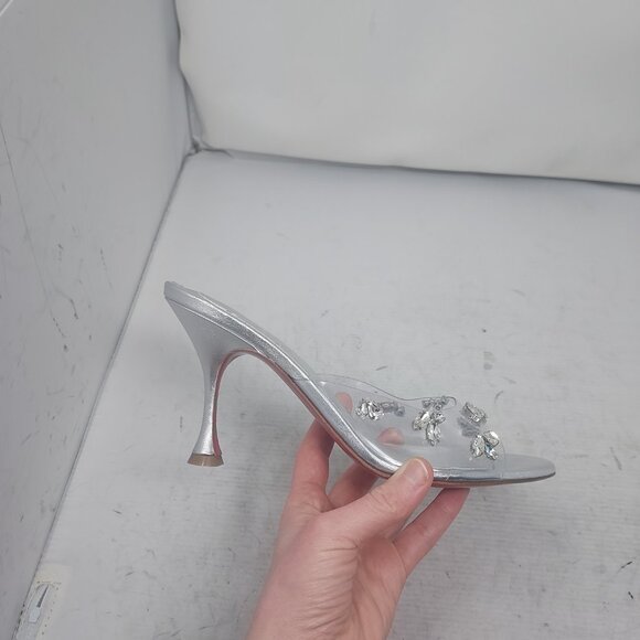 Christian Louboutin Degraqueen PVC Silver Jewel Heel Sandal - Picture 3 of 14